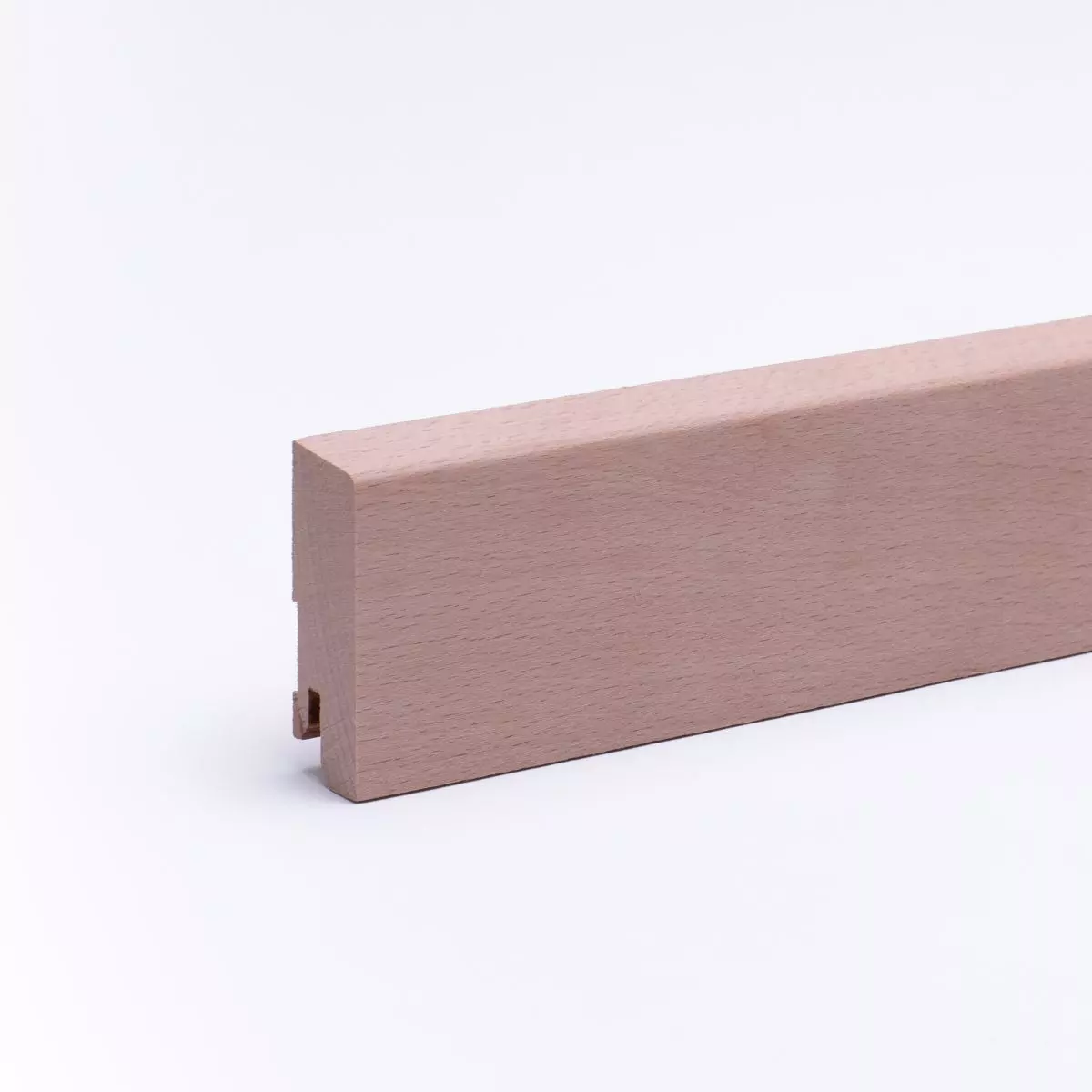 Massivholz-Sockelleiste 60mm abgeschrägt - Buche roh