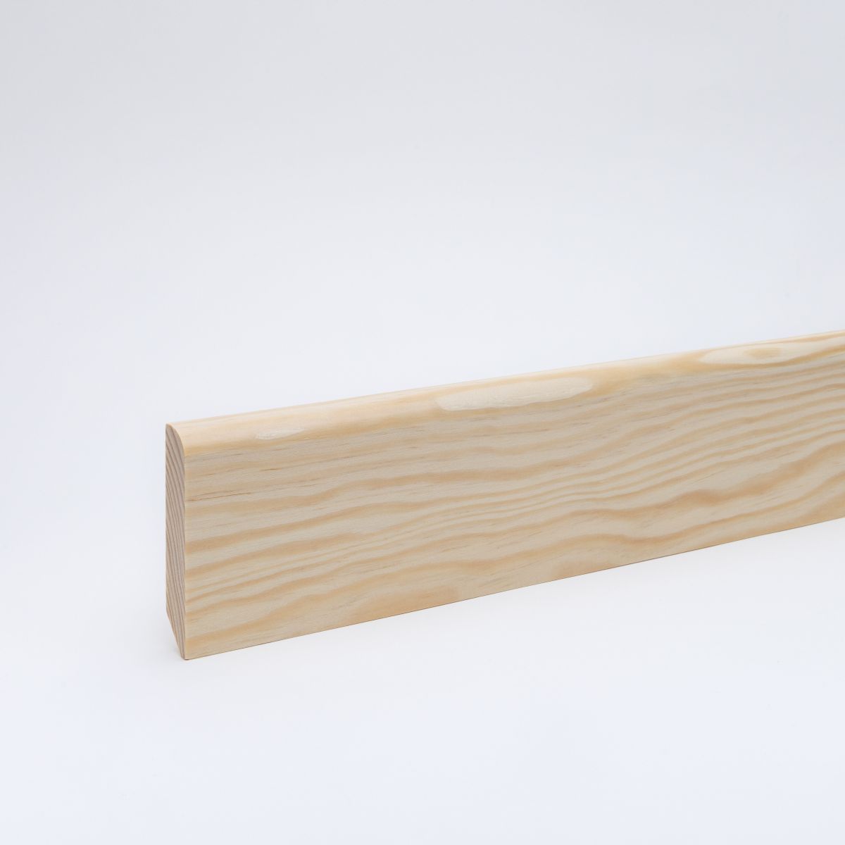 Solid wood skirting board rounded 90mm - pine lacquered Solid wood skirting board rounded 90mm - pine lacquered