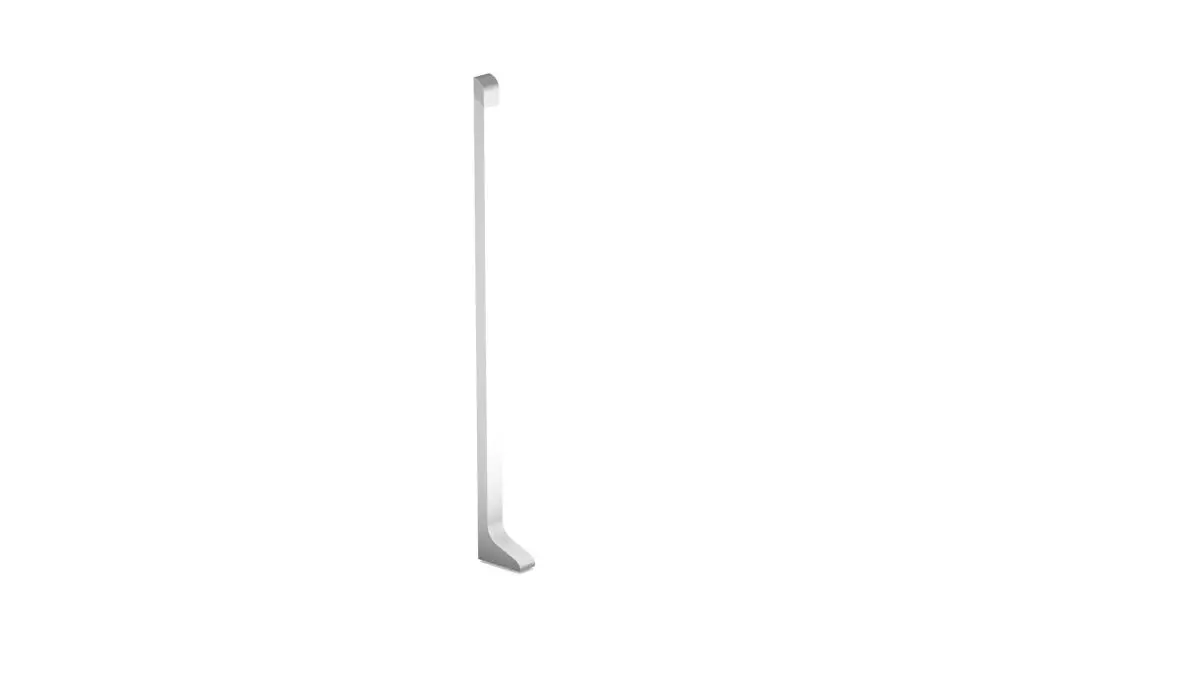 Left end piece for aluminium skirting board for adhesive mounting 100mm - silver