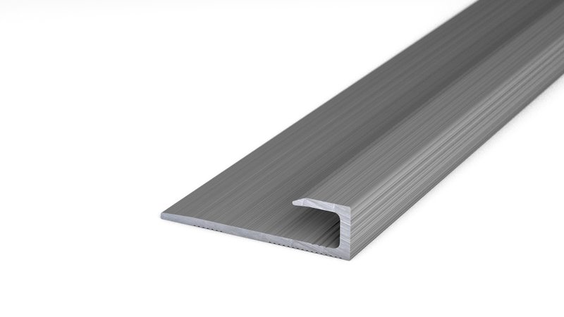 Aluminum end profile no. 143, 27 x 7.4 mm - stainless steel 270 cm