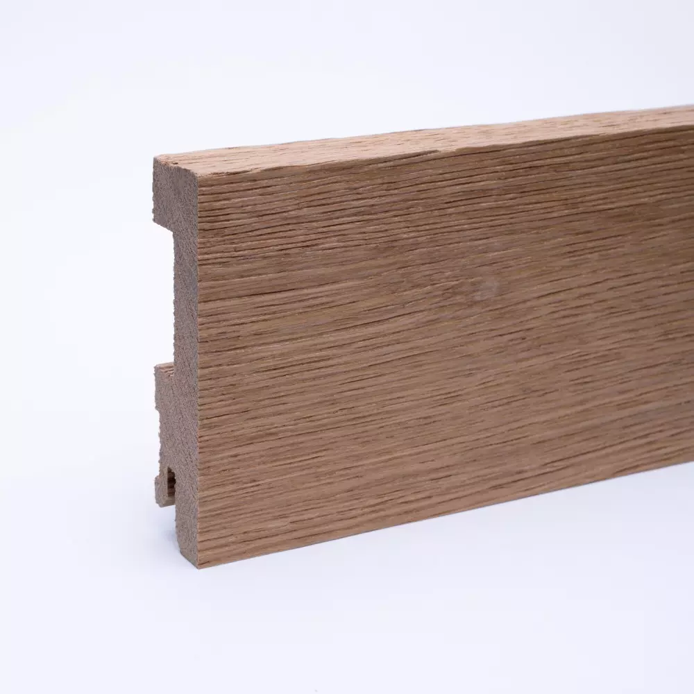 solid wood skirting 80mm quadrangular varnished oak