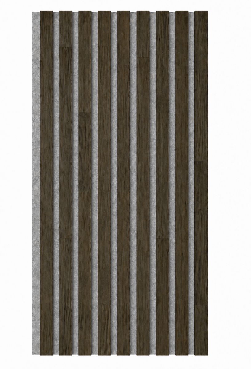 Acoustic+ Massivholz Akustikpaneel Grau 2600 x 400 mm - Eiche Natur - Jet Black