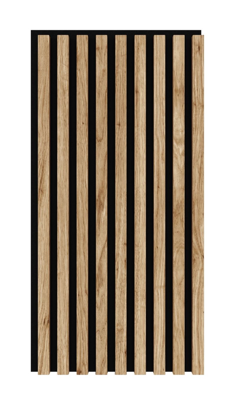 Akustikpaneel 800 x 400 mm Eiche natur - Akustikfilz Schwarz - Wandverkleidung