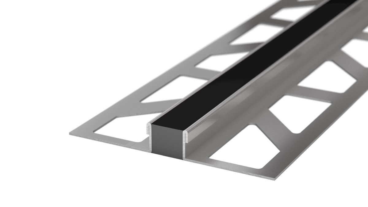 Stainless steel expansion joint - EPDM joint - for 6mm decking - Black 2.5m Stainless steel expansion joint - EPDM joint - for 6mm decking - Black 2.5m
