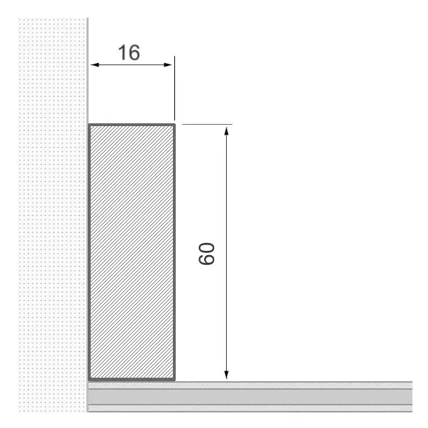 Massivholz-Sockelleiste 60x16mm Vierkant - Eiche geölt