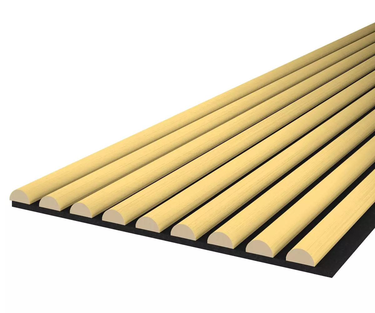 Acoustic panel WAVE 2600 x 400 mm - Acoustic felt Black - Gold