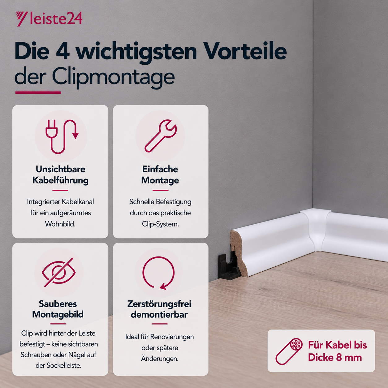 clips for MDF skirtings