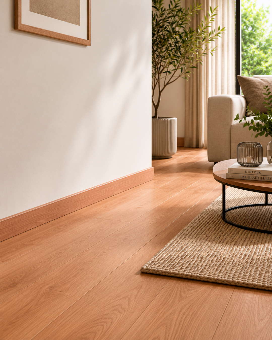 Skirting with wood optics 60 mm stained beech