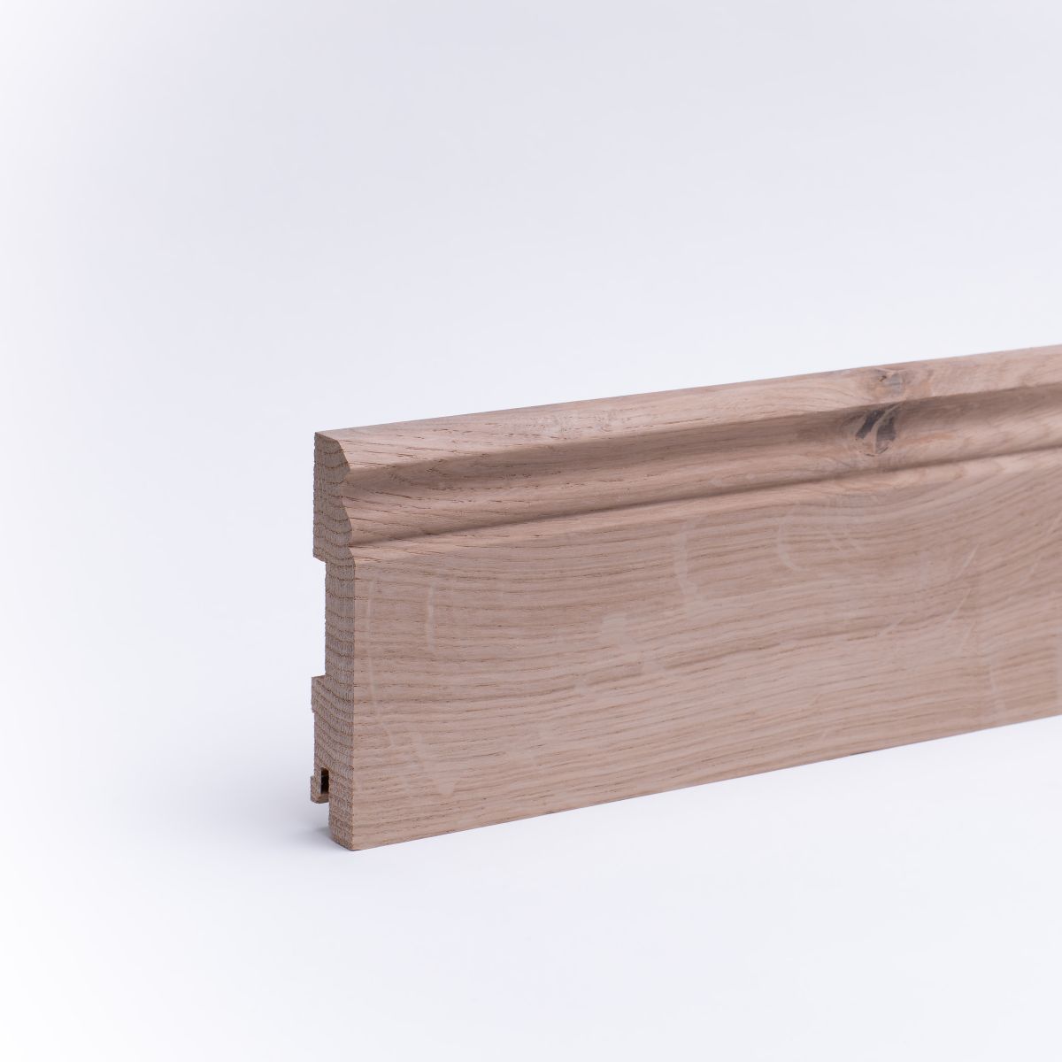 Solid wood skirting 100mm with Berlin profile untreated oak Solid wood skirting 100mm with Berlin profile untreated oak
