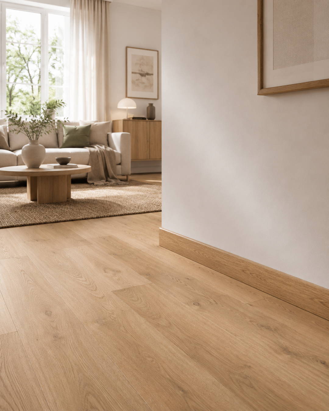 Skirting with wood optics 60 mm light oak