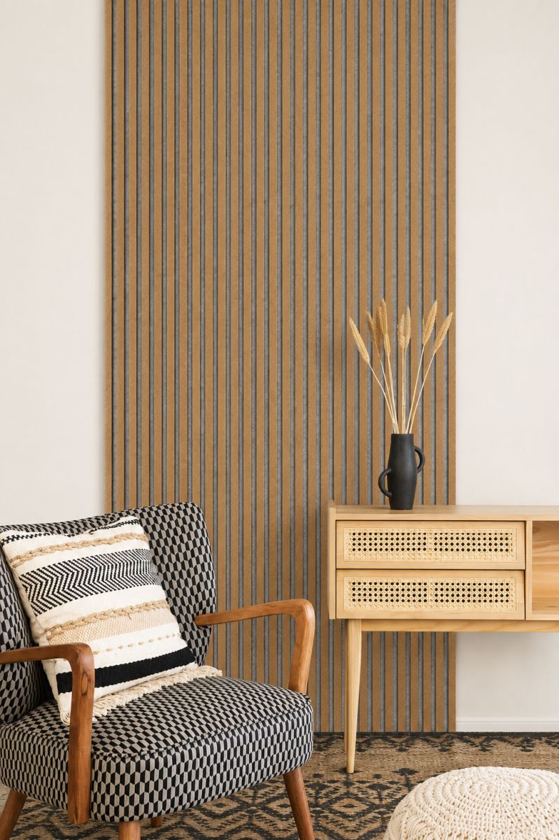 Acoustic+ Premium Acoustic Panel Fine Cork 2400 x 600 mm - Acoustic Felt Gray