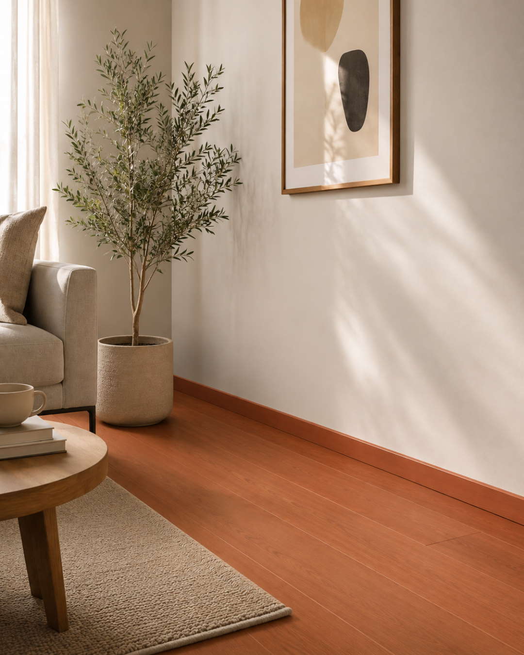 Skirting with wood optics 60 mm natural cherry