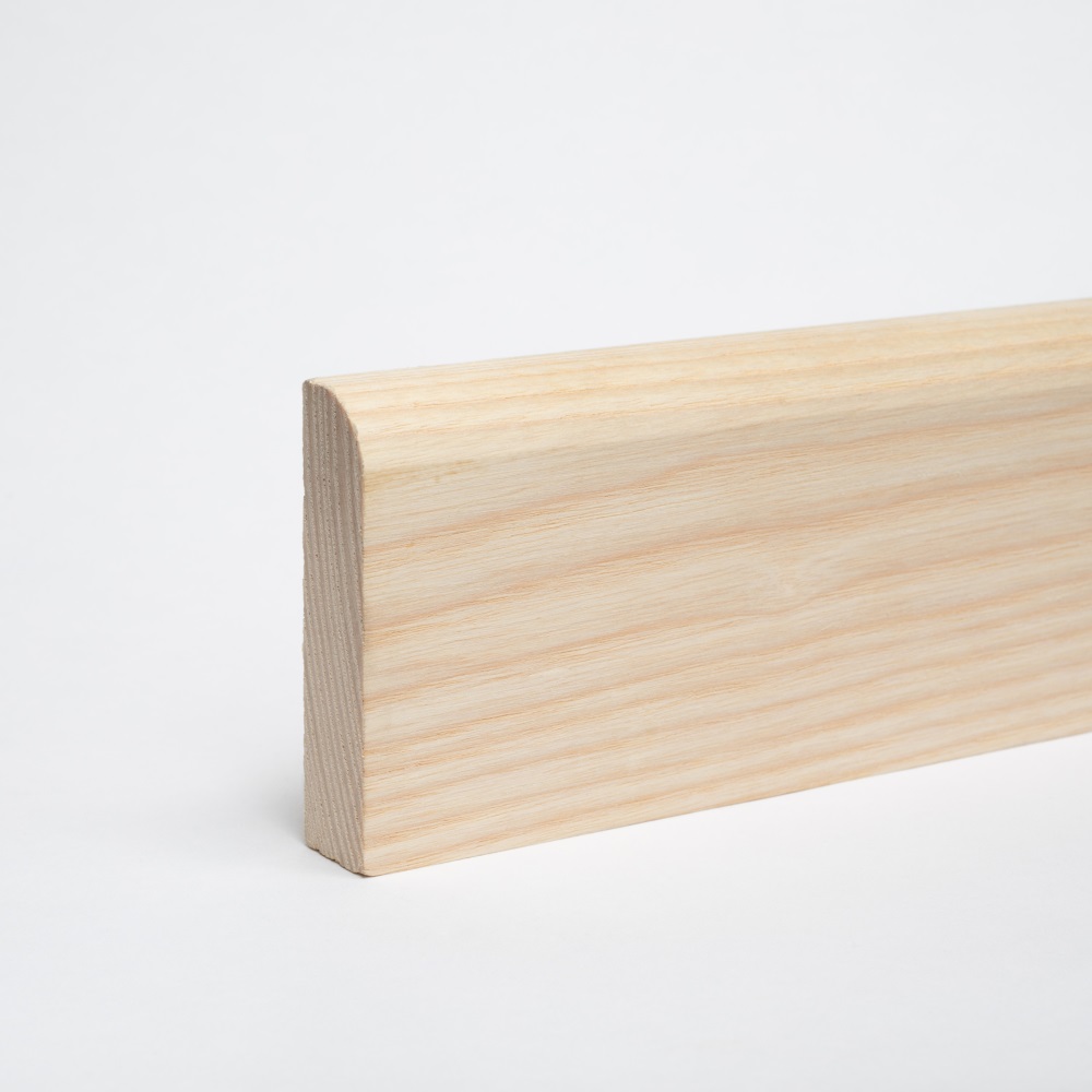 solid wood skirting 35 x 15mm with rounded front edge untreated oak