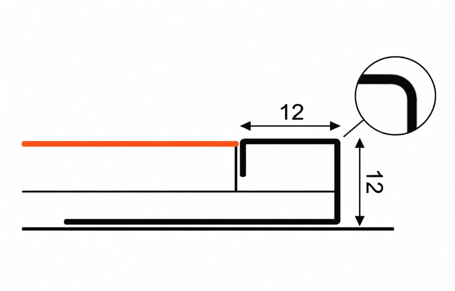 Quadratprofil Edelstahl „Q-Typ“ 12 mm, abgerundet - Edelstahl poliert