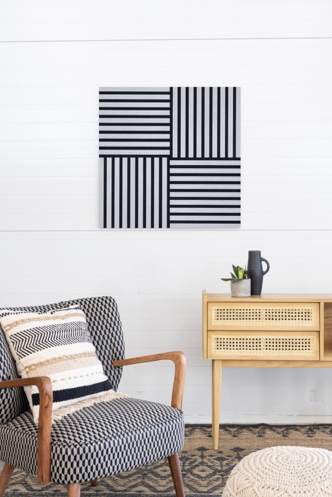 Acoustic panel 400 x 400 mm Concrete - Acoustic felt Black Acoustic panel 400 x 400 mm Concrete - Acoustic felt Black