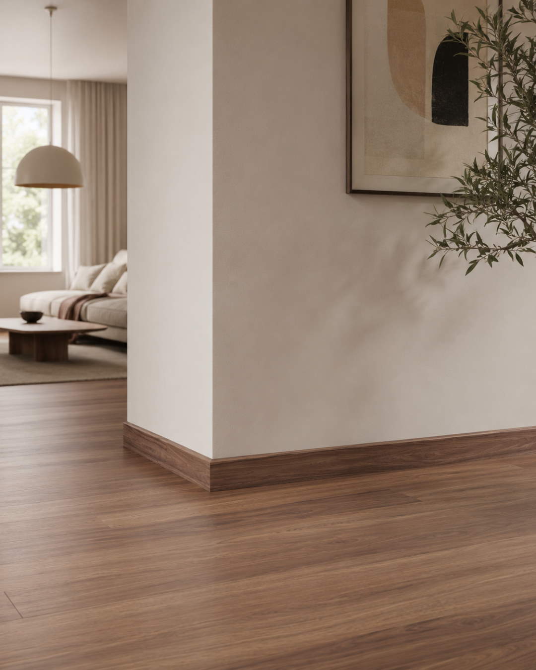 Skirting with wood optics 60 mm zebrano