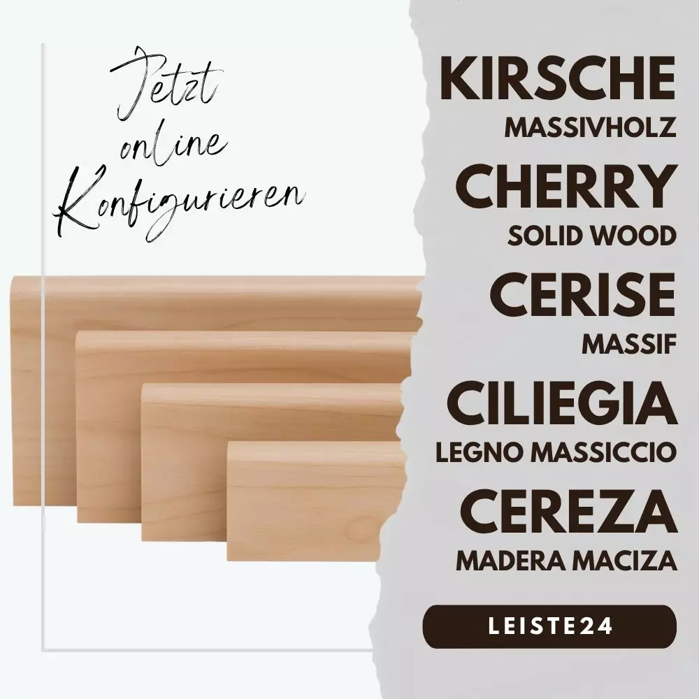 Massivholz Sockelleisten-Konfigurator Kirschbaum