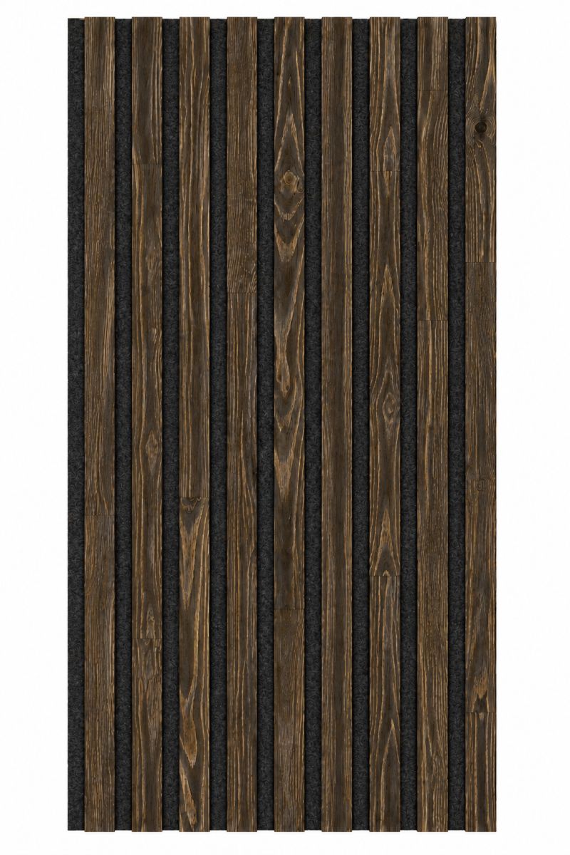 Solid wood acoustic panels 2600 x 400 mm pine - Walnut-Oil