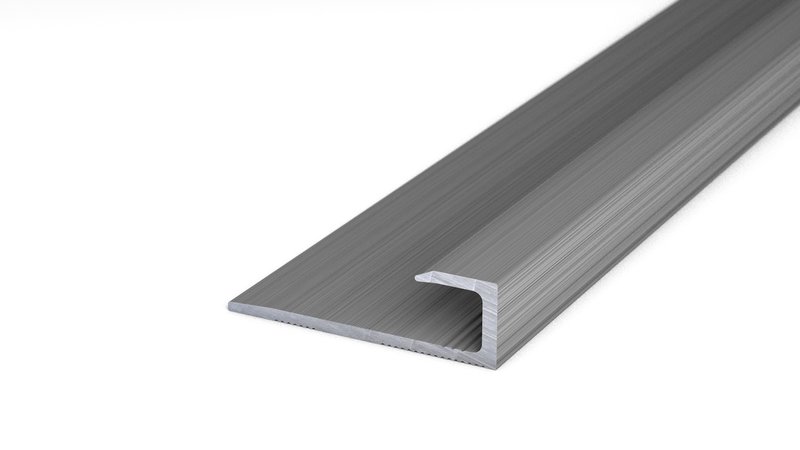 Aluminum end profile no. 144, 27 x 8.4 mm - stainless steel 270 cm Aluminum end profile no. 144, 27 x 8.4 mm - stainless steel 270 cm