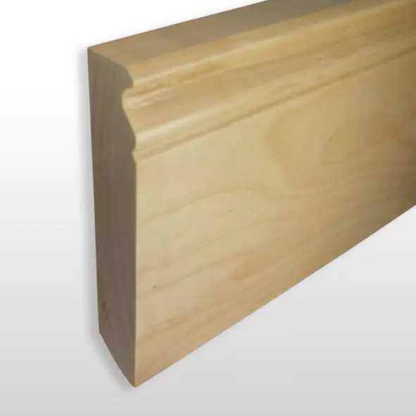 Massivholz-Sockelleiste Berliner Profil 120mm - Ahorn gelackt