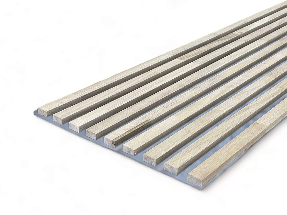 Solid Wood Acoustic Panel Grey 2600 x 400 mm Oak natural - untreated Solid Wood Acoustic Panel Grey 2600 x 400 mm Oak natural - untreated