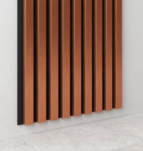 Akustikpaneel 400 x 400 mm Kupfer - Akustikfilz  Schwarz - Wandverkleidung