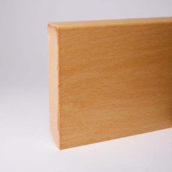 Massivholz Sockelleiste abgeschrägt 120mm - Buche geölt
