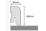 Massivholz-Sockelleiste abgerundet 40 mm - Esche geölt