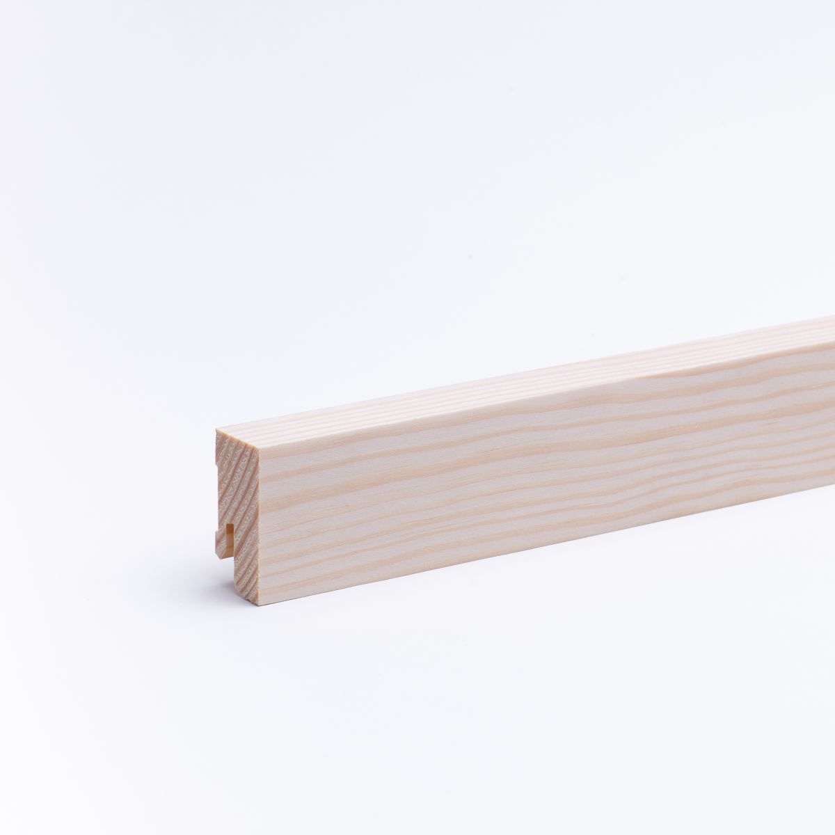 Solid wood skirting 40 mm with quadrangular untreated pine