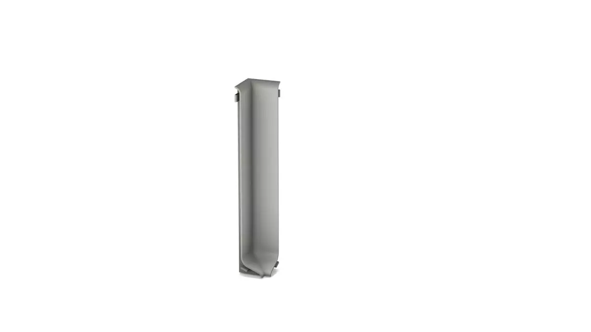 Inner corner for aluminium skirting board for adhesive mounting 80mm - Titanium