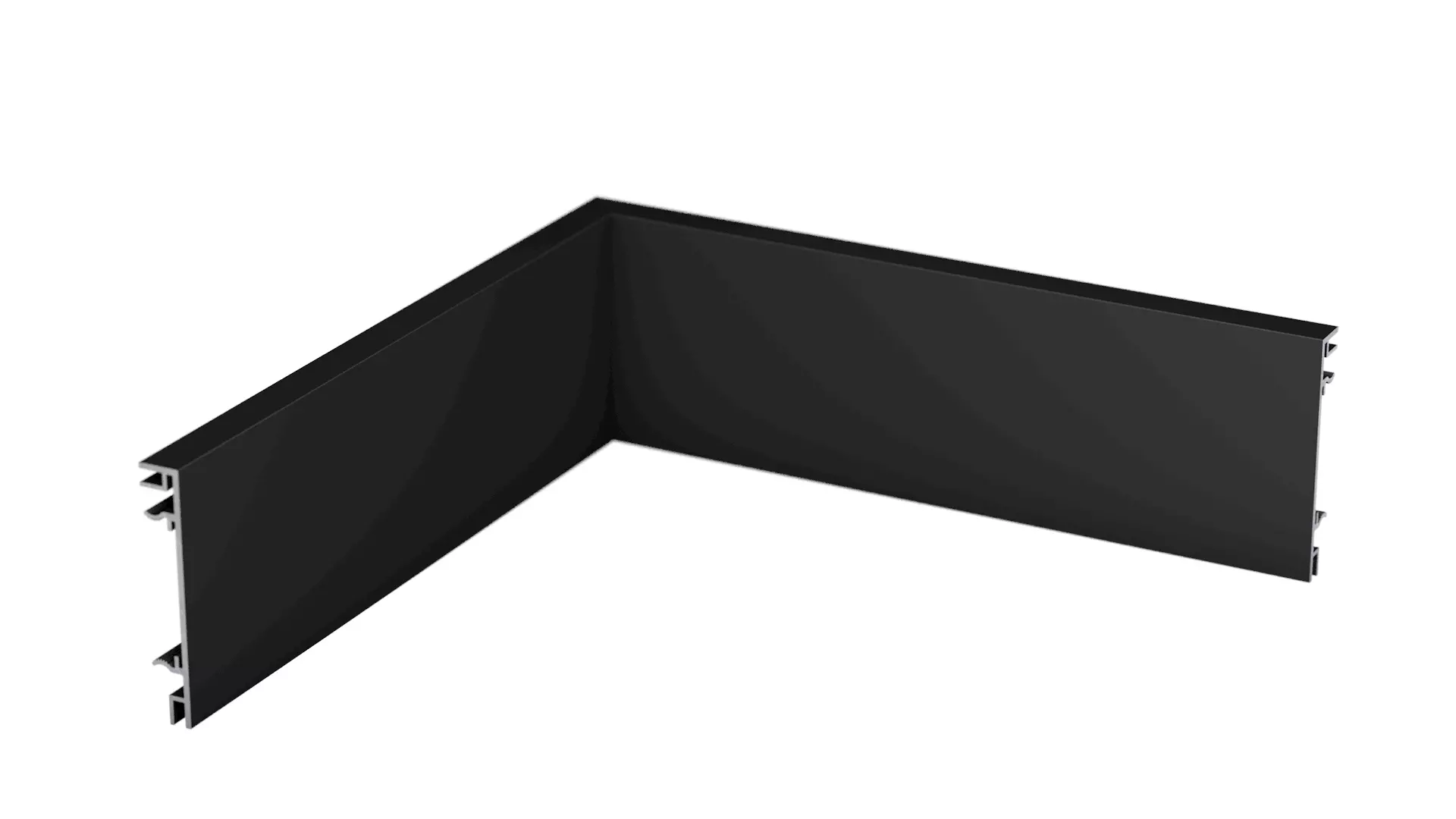 Inner corner for Metal skirting 60 x 10mm - aluminium black
