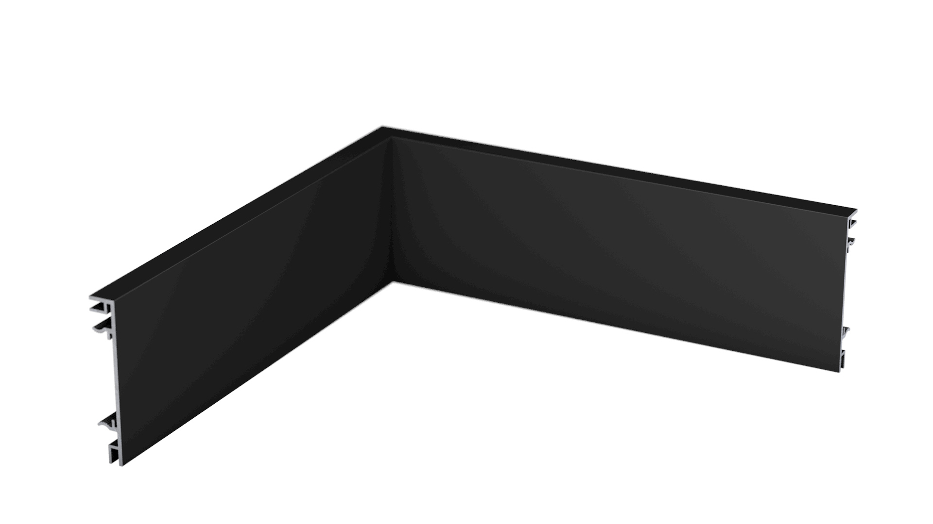 Inner corner for Metal skirting 60 x 10mm - aluminium black Inner corner for Metal skirting 60 x 10mm - aluminium black