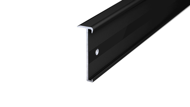 Stair nosing profile no. 271 for 2-3mm coverings Black powder-coated - 3.00 m Stair nosing profile no. 271 for 2-3mm coverings Black powder-coated - 3.00 m