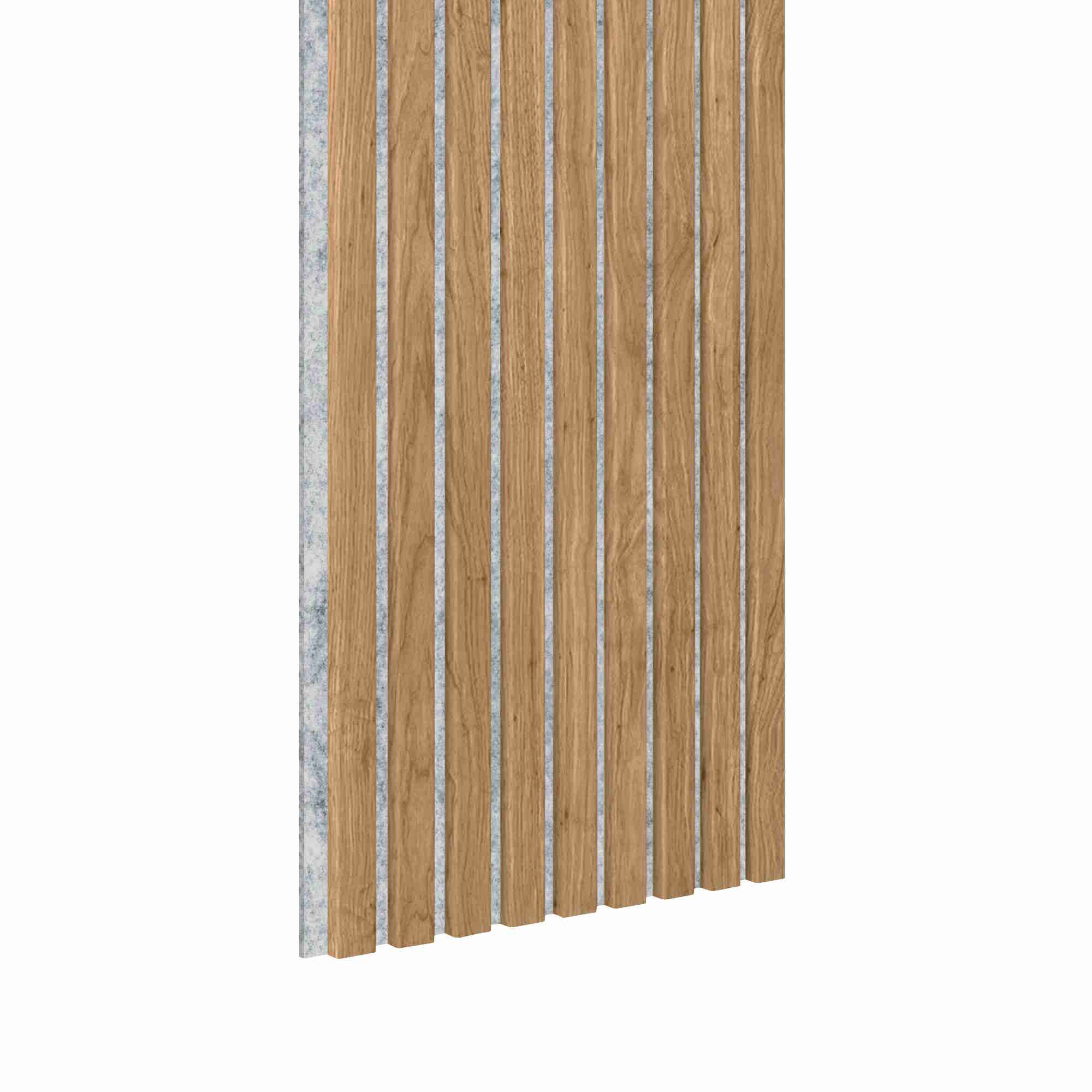 Acoustic+ Akustikpaneel Eiche Natur 3000 x 400 mm - Akustikfilz Grau