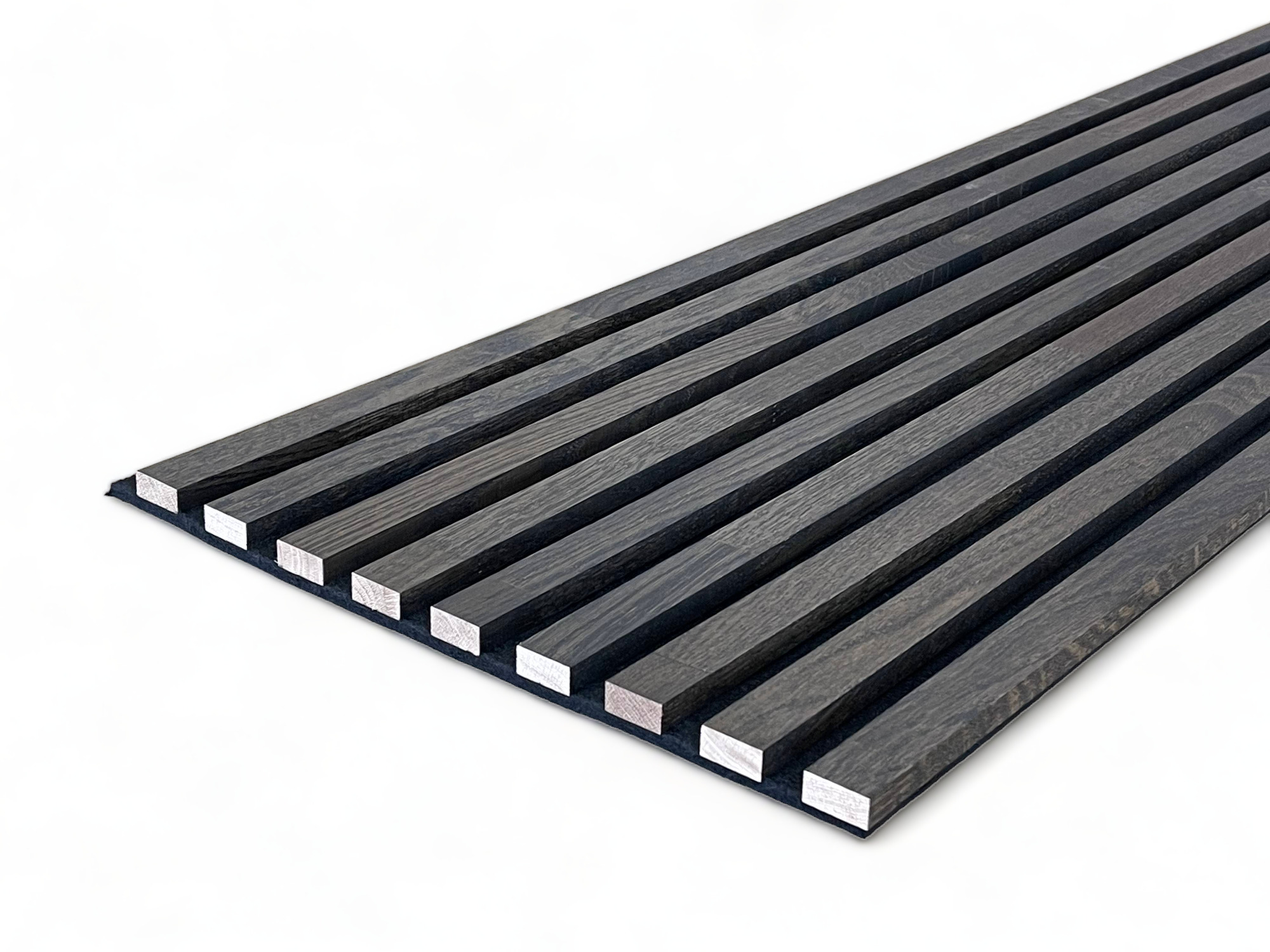 Massivholz Akustikpaneele 2600 x 400 mm Eiche natur - Midnight Black