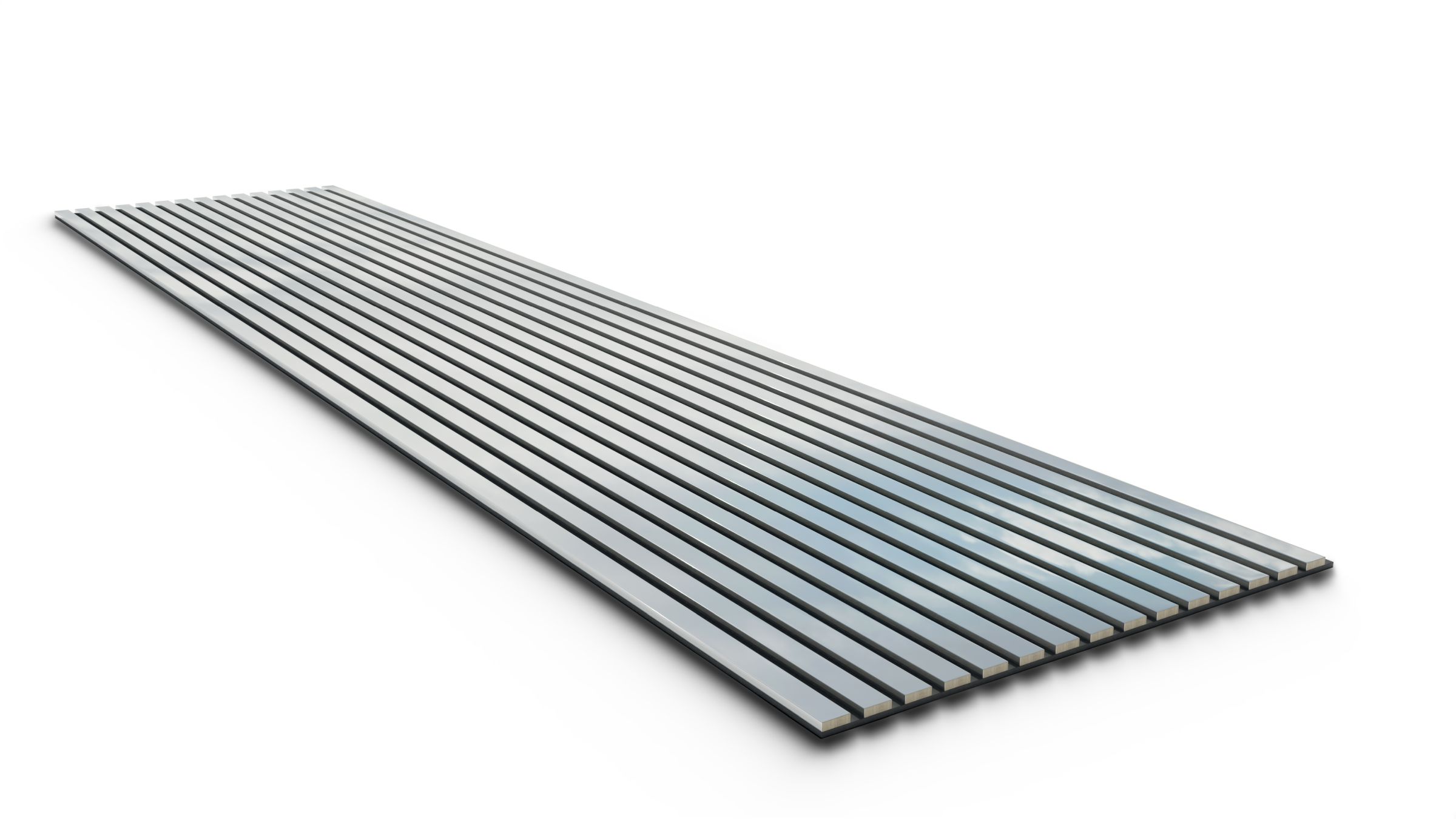 Akustikpaneel - 2600 x 600 mm Spiegel Effekt - Akustikfilz Schwarz - Wandverkle...