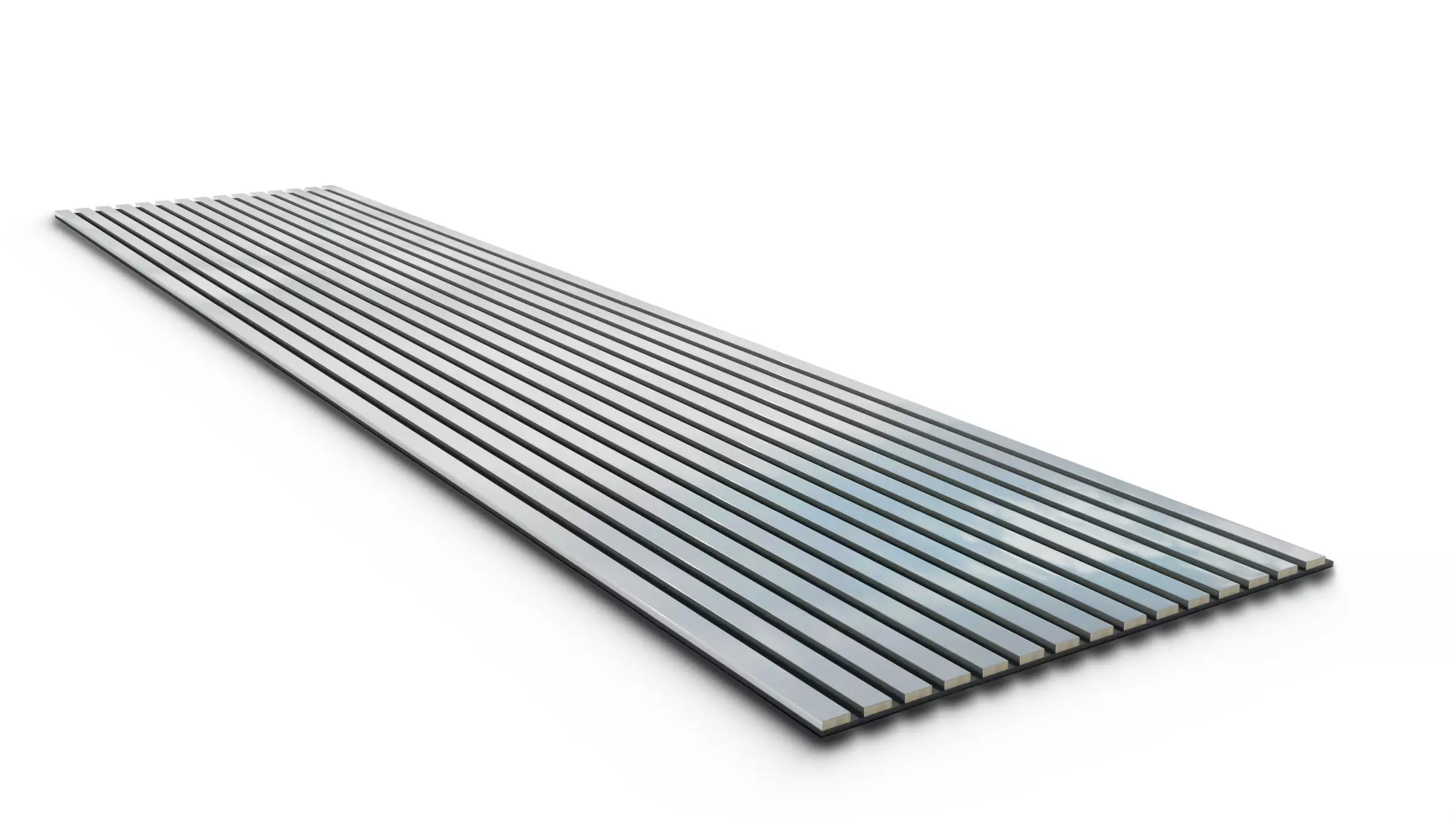 Akustikpaneel - 2600 x 600 mm Spiegel Effekt - Akustikfilz Schwarz - Wandverkleidung