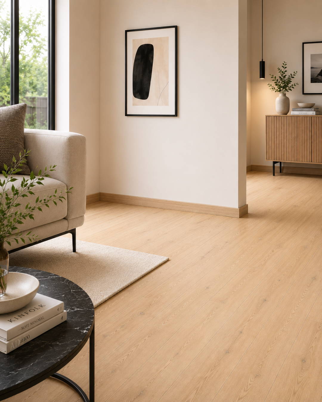 Skirting with wood optics 60 mm light oak