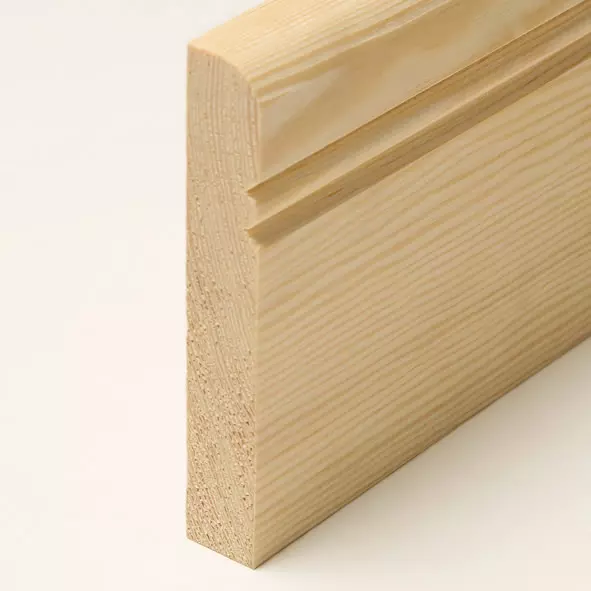 solid wood skirting 120mm with Altreno profile untreated pine