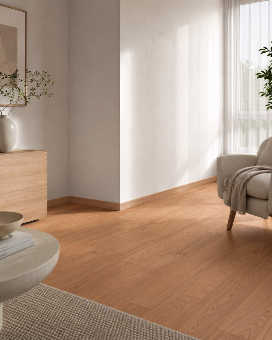 Skirting with wood optics 60mm alder / wild cherry