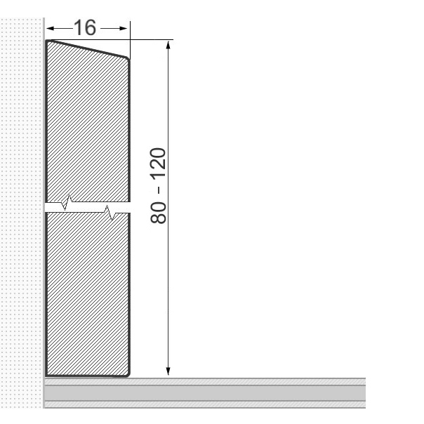 Massivholz-Sockelleiste 120x16mm abgeschrägt - Eiche geölt
