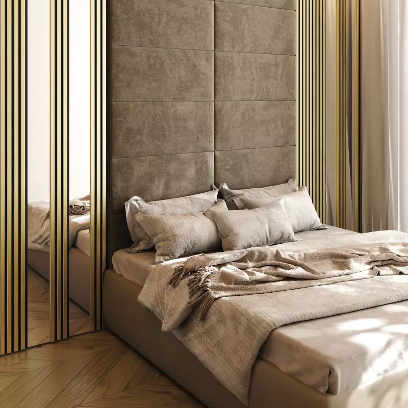 Akustikpaneel 2600 x 400 mm Gold - Akustikfilz  Schwarz - Wandverkleidung