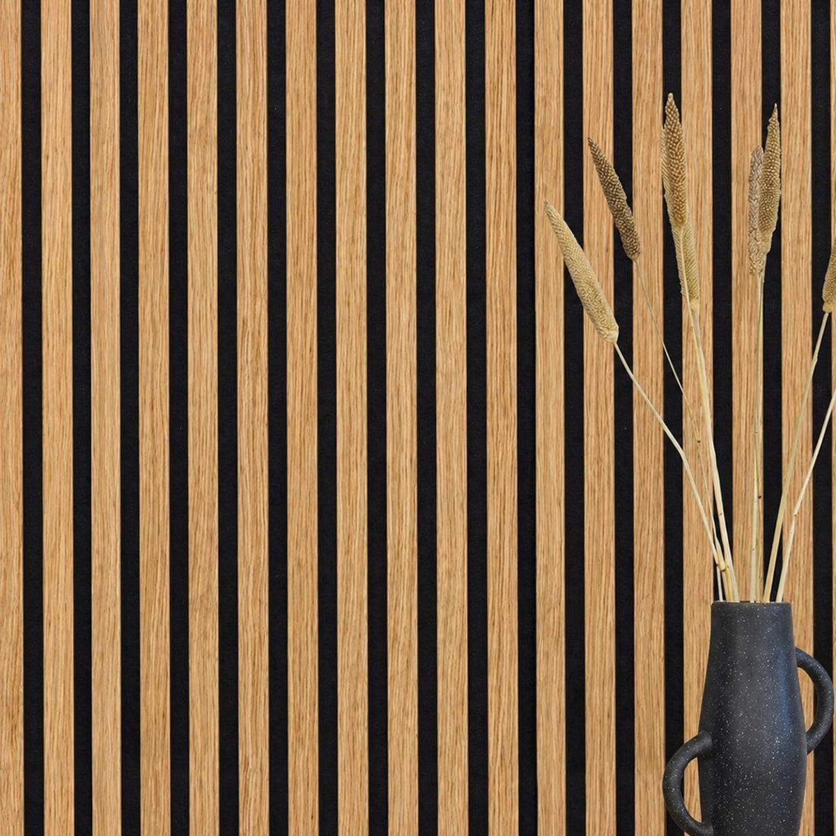 Acoustic+ Premium Acoustic Panel, Oiled Oak, 2400 x 600 mm - Acoustic Felt Black