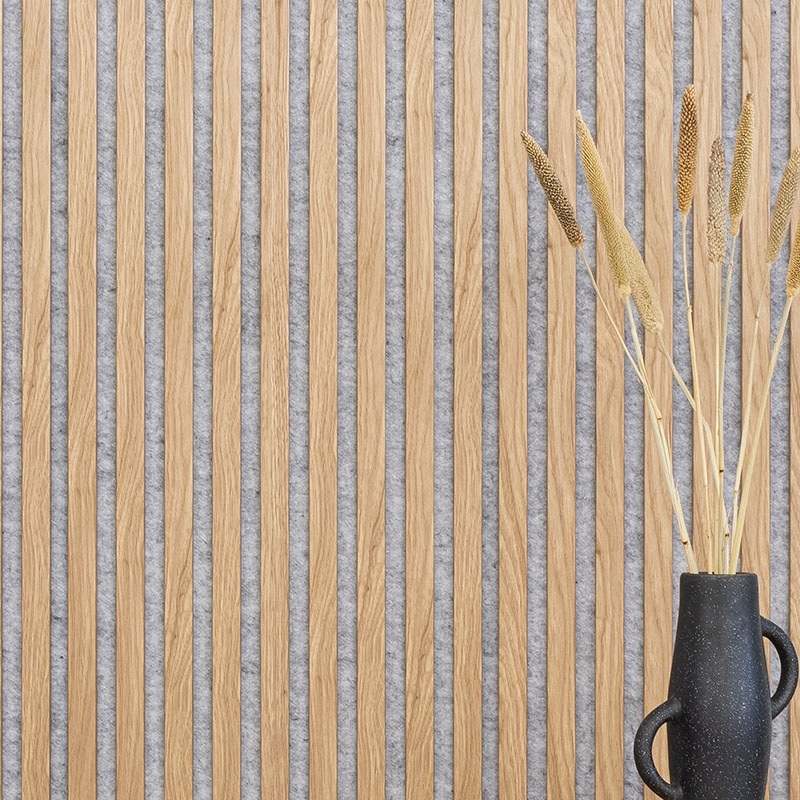 Sample - natural light oak - acoustic felt grey Sample - natural light oak - acoustic felt grey