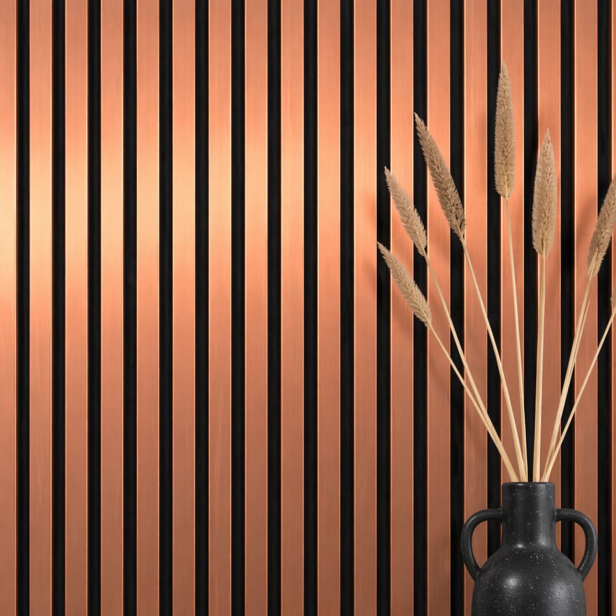 Muster - Kupfer - Akustikfilz Schwarz