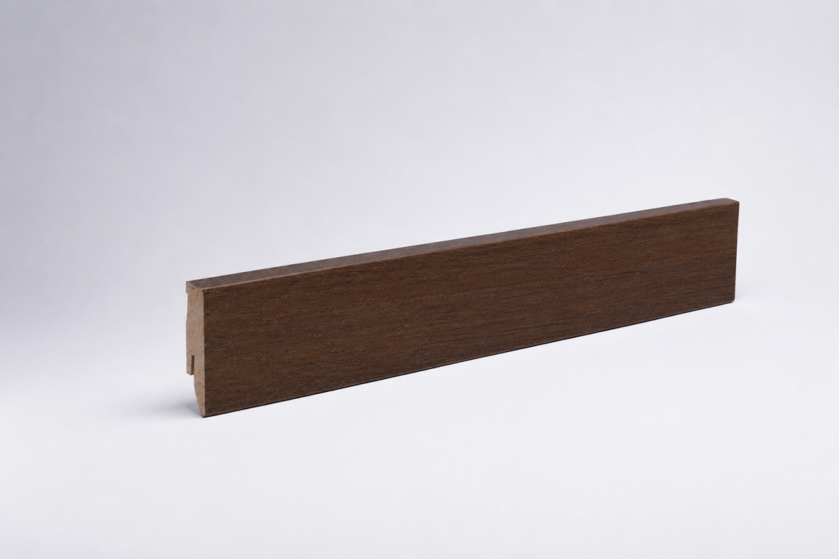 Skirting with wood optics 60 mm dark oak