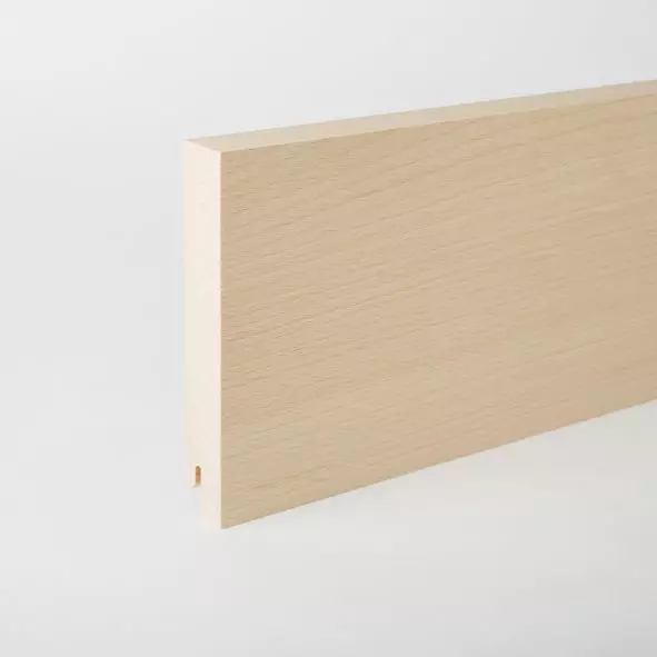 solid wood skirting 120mm quadrangular untreated beech