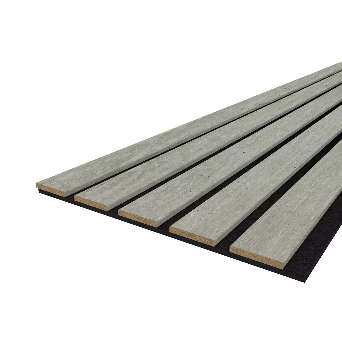 Acoustic panel LX 2600 x 400 mm - Acoustic felt Black - Cement