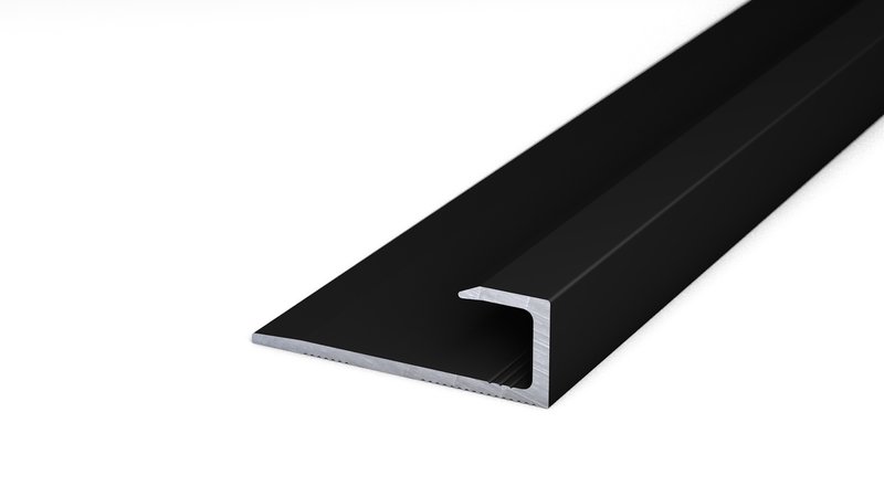 Aluminum end profile no. 147, 27 x 9.4 mm - Black 270 cm