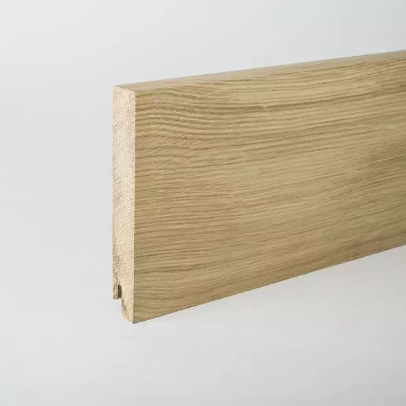 solid wood skirting 120mm quadrangular untreated oak